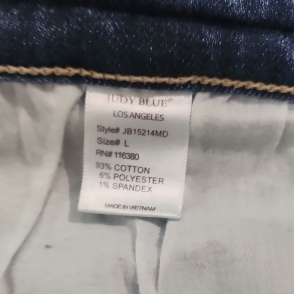 Judy Blue Distressed Dark Blue Jean Shorts - Picture 3 of 4